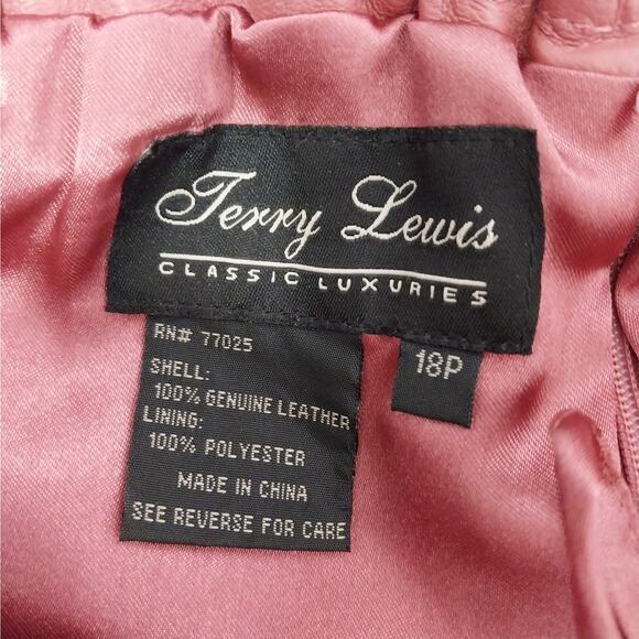 TERRY LEWIS! FINE QUALITY GENUINE LEATHER PENCIL STYLE SKIRT CORAL/MELON! SZ 18P - Picture 6 of 8